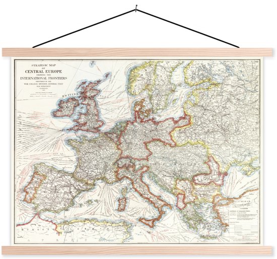 Affiche scolaire - Carte - Europe - Vintage - 120x90 cm - Lattes vierges