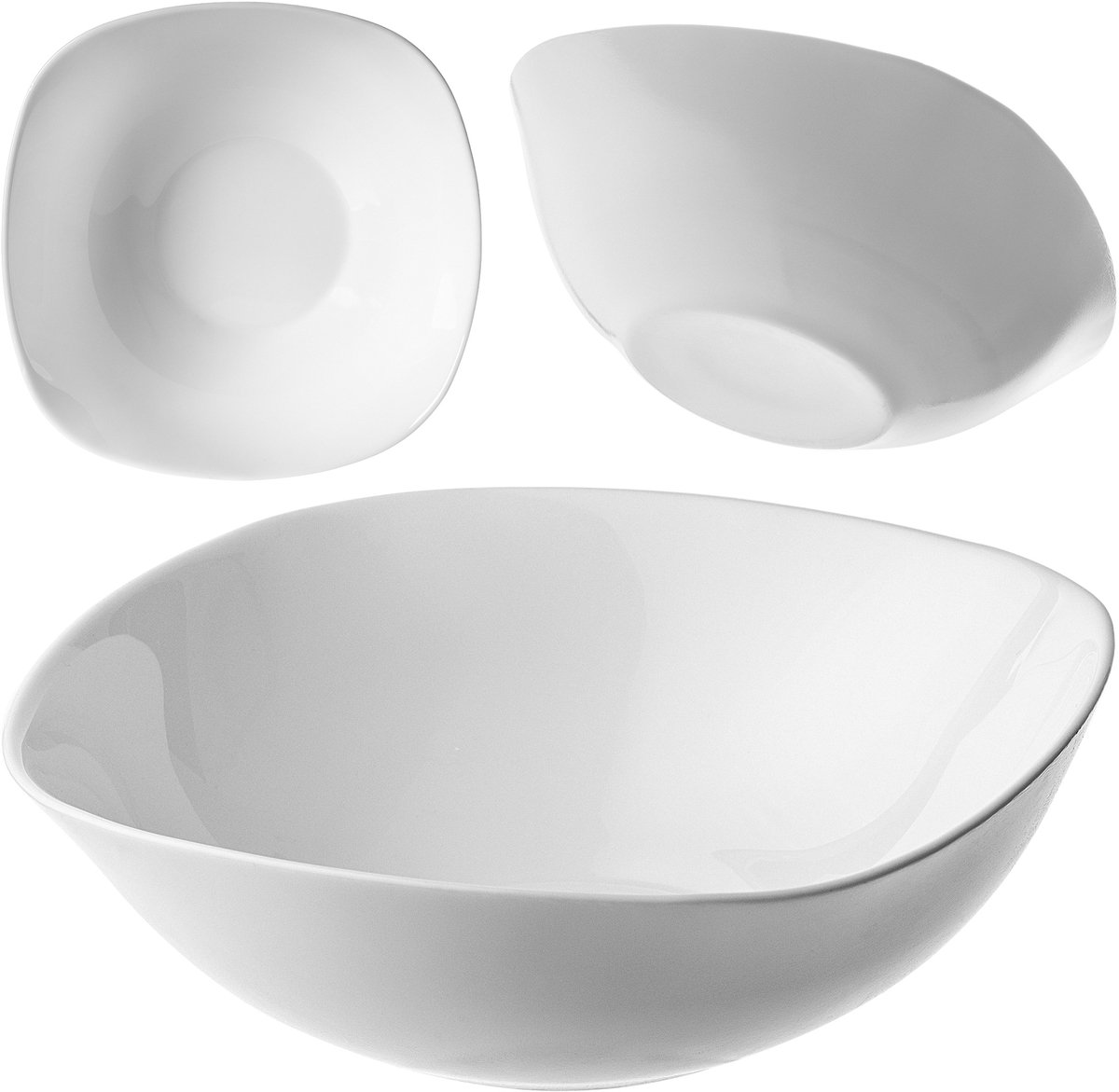KADAX glazen slakom voor snacks salade 16 cm kom soepkom wit