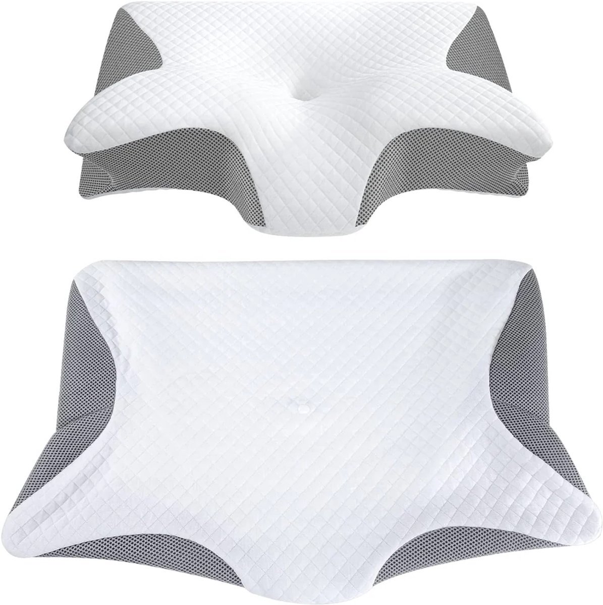 Alyze Anti snurk kussen - Voor iedere slaaphouding - 60x40 cm - Hoofdkussen - Apneu - Ergonomisch & orthopedisch - Slaap - Vlinder - Kussen - Nekklachten - Memory foam - wit