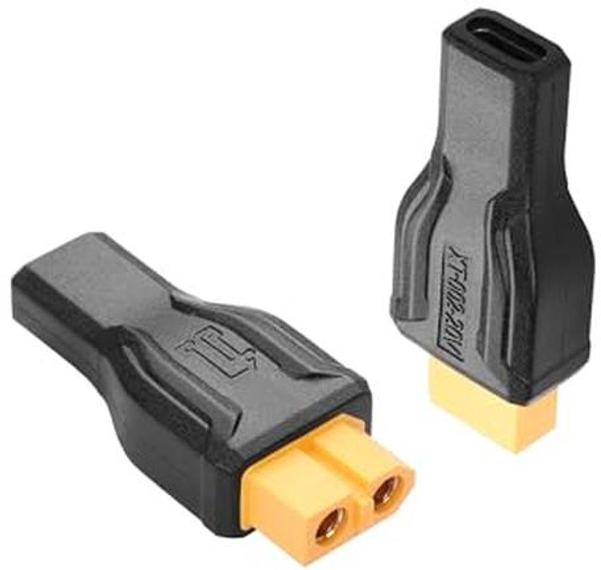 2 Pack XT60 naar USB C Adapter - Voor Solderen, FPV Monitor en Drone