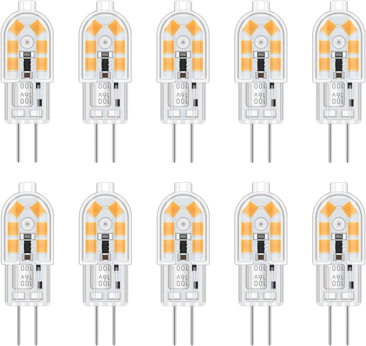 G4 LED 12V 2W Warm Licht 3000K - Energiezuinig en Duurzaam voor Keuken en Afzuigkap - 200 Lumen - Bi-Pin Fitting - 10 Stuks