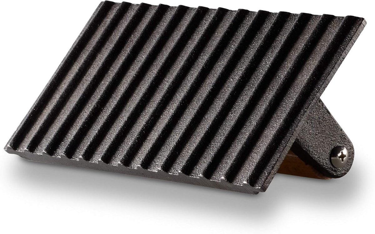 Vleespers van gietijzer met beukenhouten handvat, zwart,20*10.5*4cm