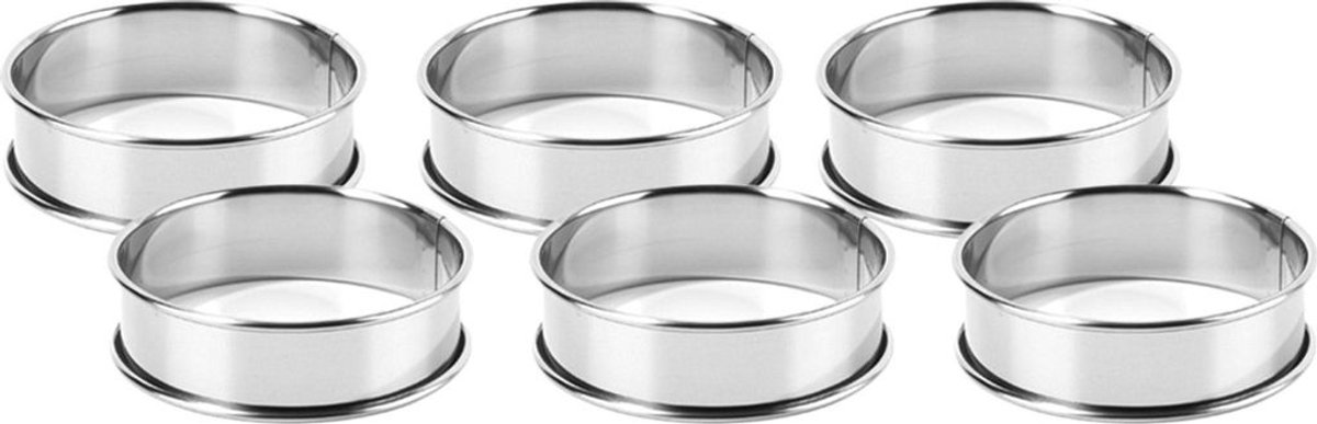 6 taartringen van 10 cm, bakringen, cakeringen, muffinringen