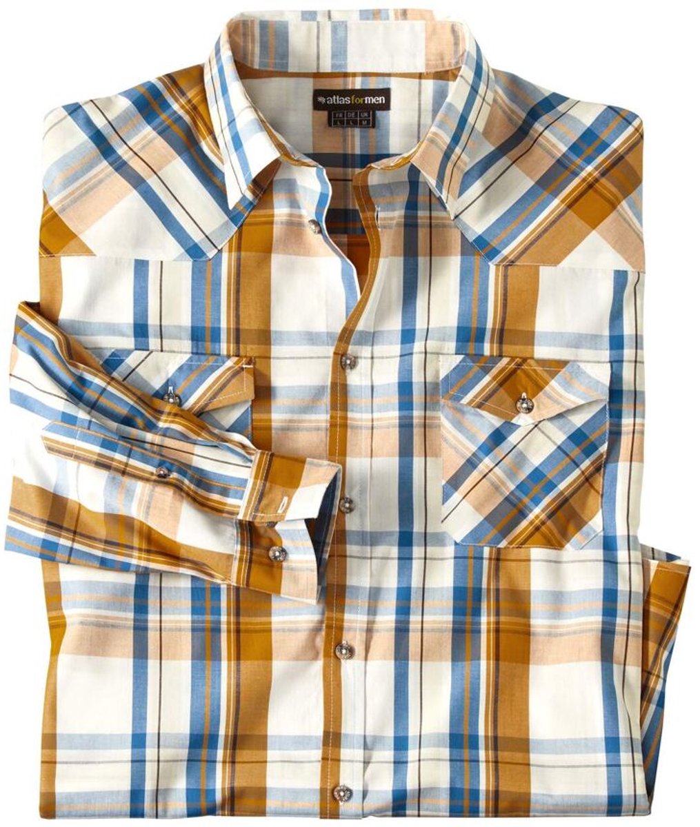 ATLAS FOR MEN - Geruit overhemd Texas - Heren - Verkrijgbaar in grote maten - 3XL