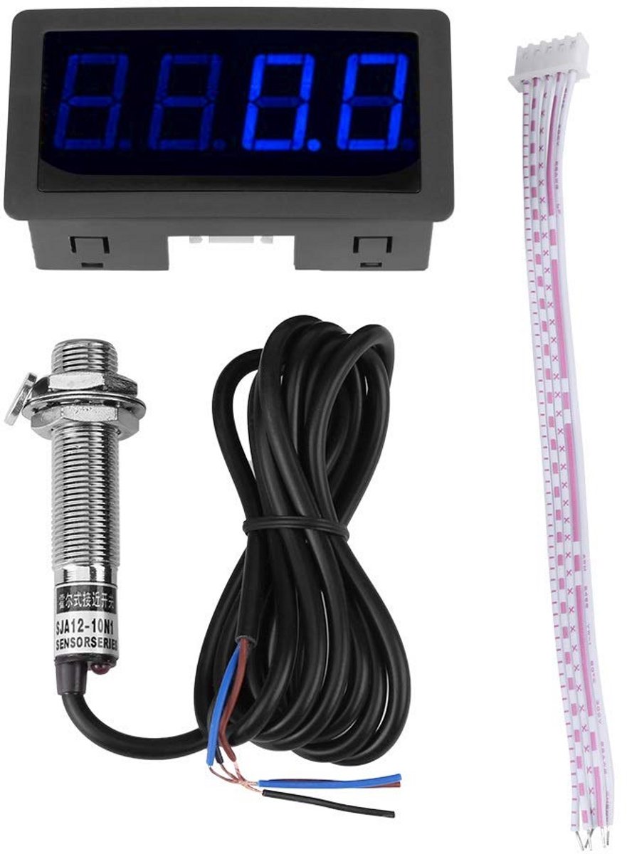 Digitale Toerentalmeter met Blauwe LED Display en Hall Sensor | RPM Meter