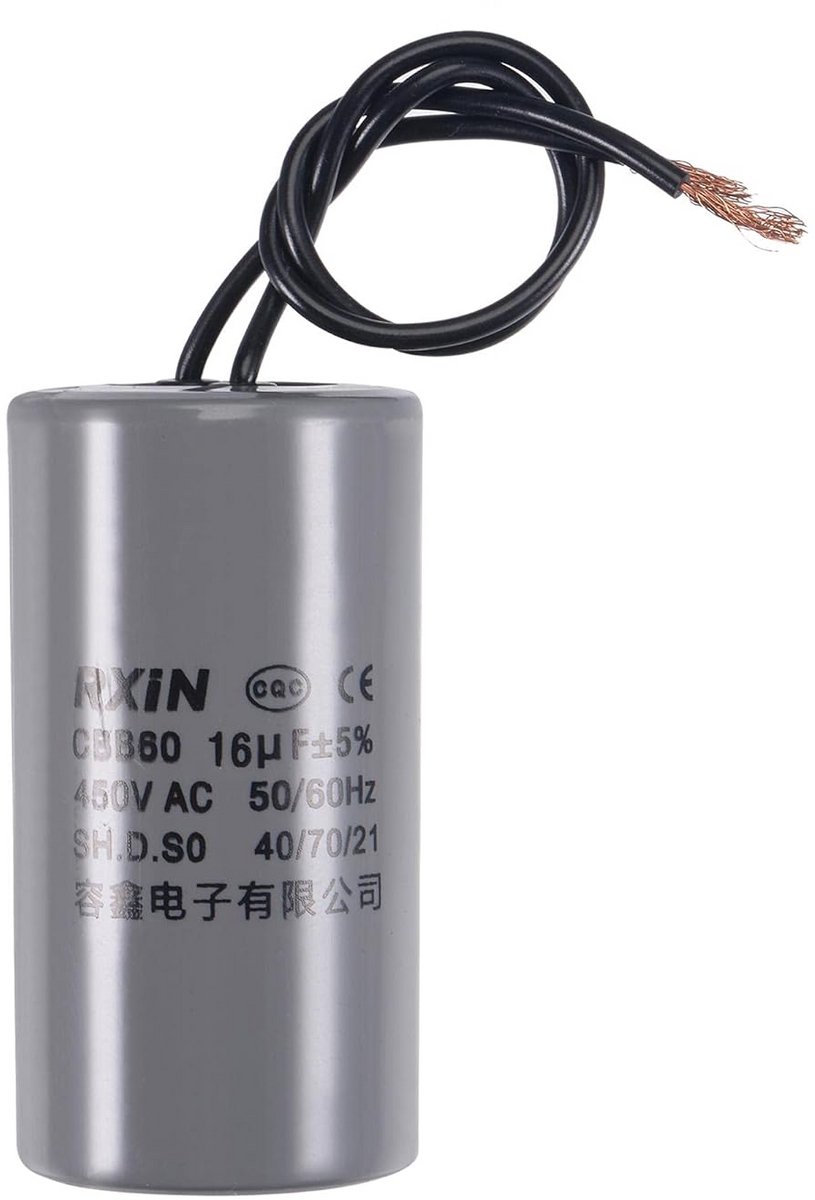 Condensator CBB60 16uF 450V AC voor Waterpomp en Airco Motor