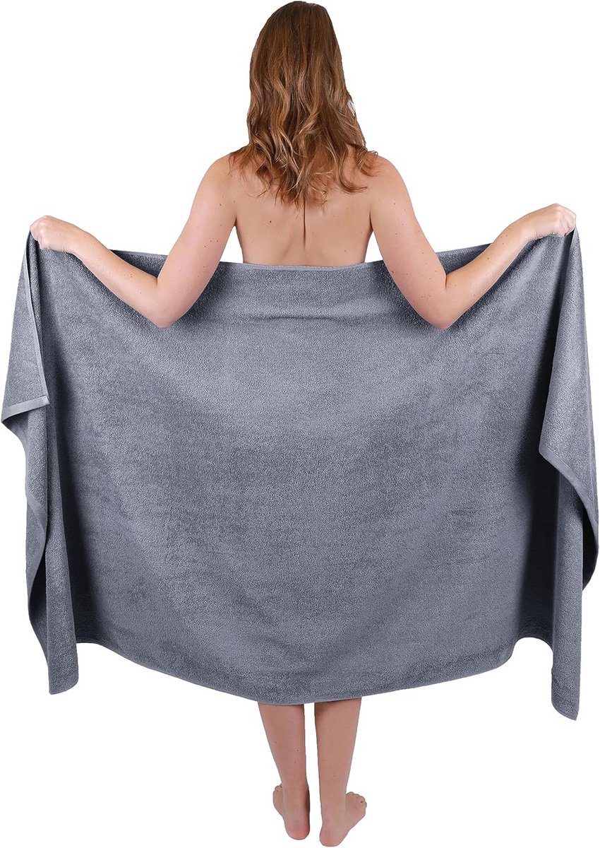 XXL Badlaken Sauna Handdoek 100% Katoen Antraciet 100x180 cm