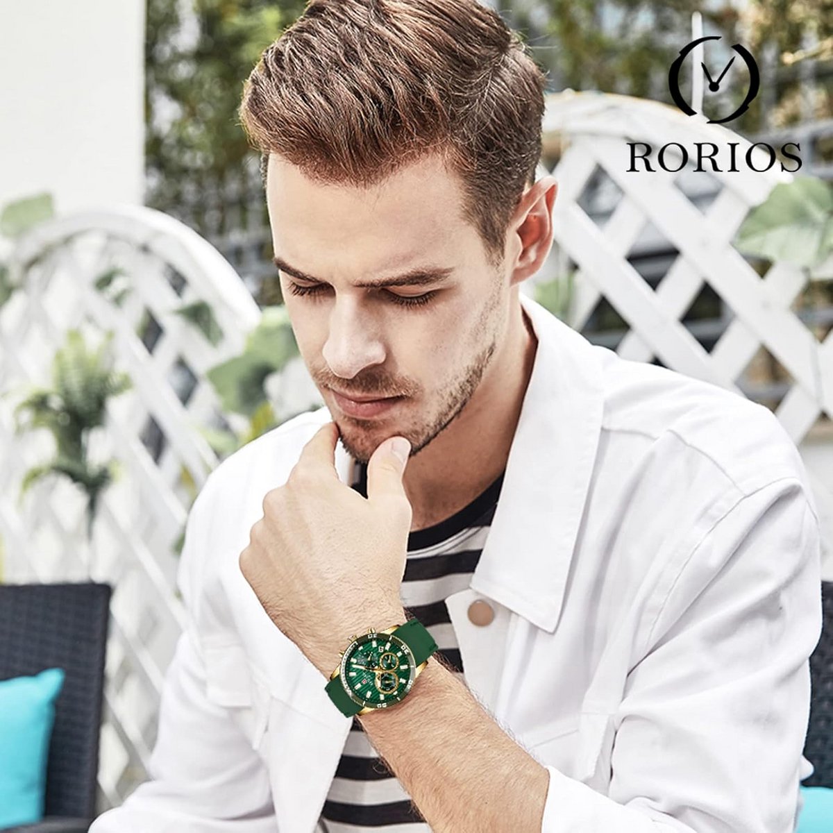 Klassiek Analoog Herenhorloge met Comfortabele Siliconen Band en Lichtgevende Wijzers