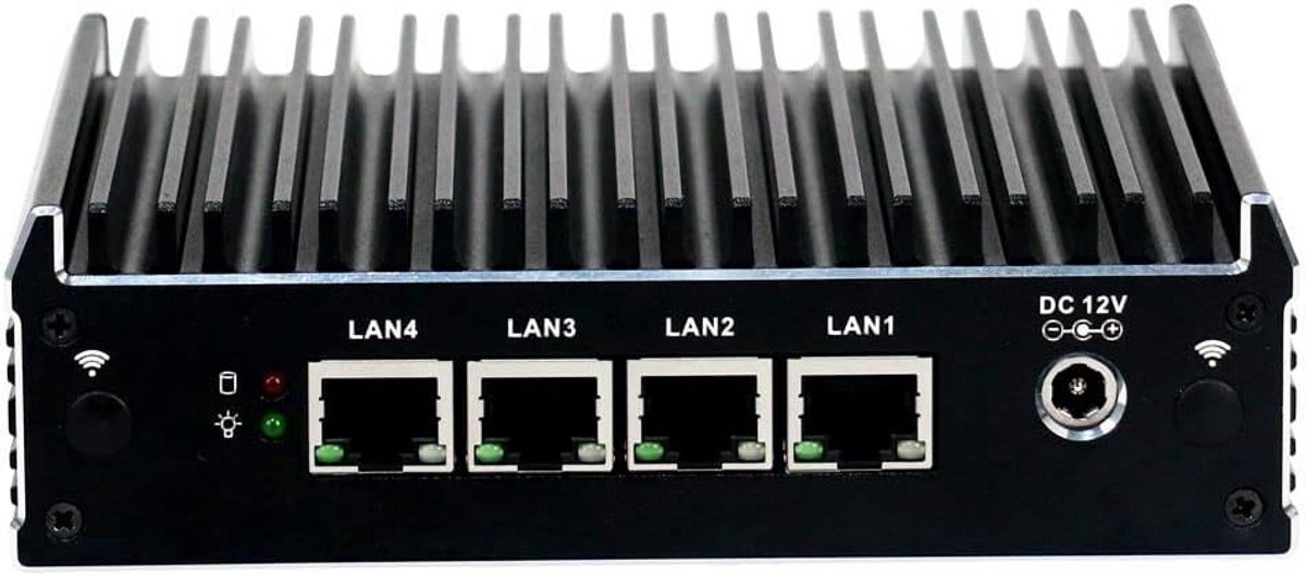 Mini Firewall PC met Intel Celeron J3160, 8GB RAM, 128GB SSD en 4x Gigabit LAN Poorten