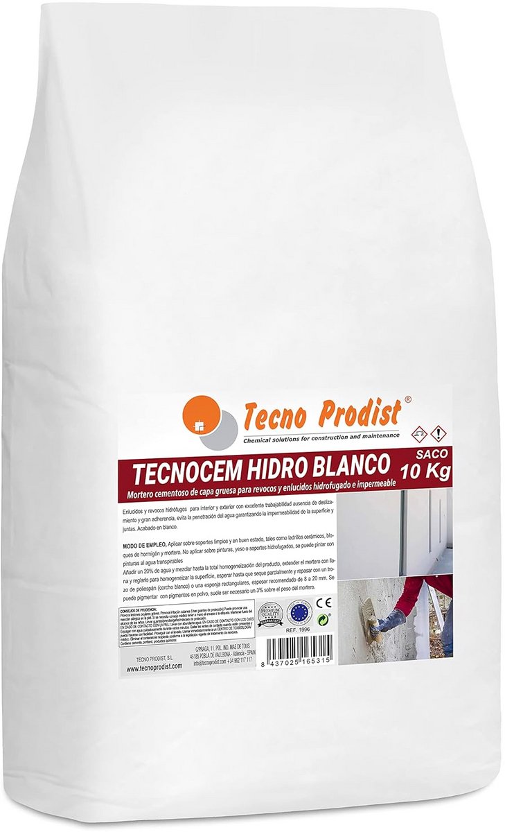 Waterdichte Hydro Mortel (10 kg) - Cementgebonden Stuc- en Metselmortel voor Buitenmuren