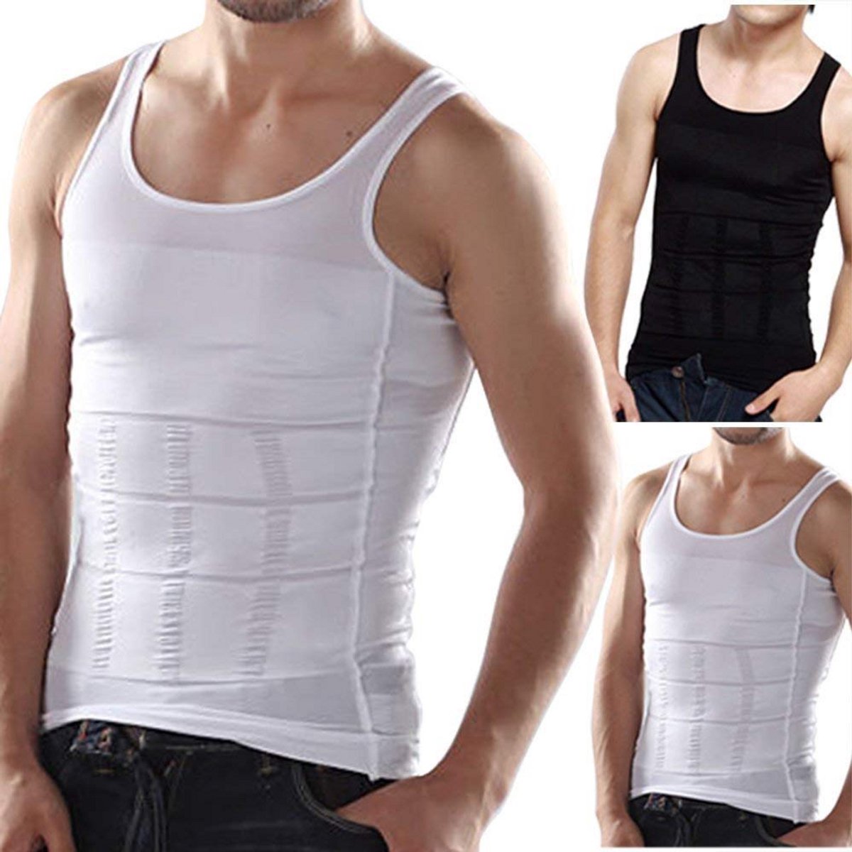 Heren Houdingscorrectie Ondersteuning Compressie Shirt voor Slanker Bovenlichaam