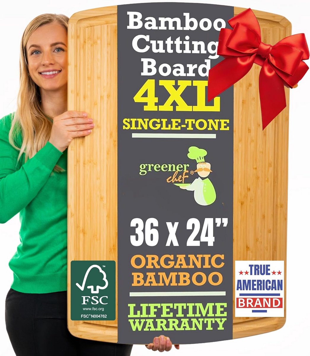 Extra Grote Bamboe Snijplank XL - Stevig Houten Slagersblok voor Keuken