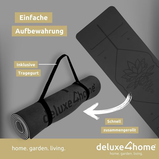 Antislip Yogamat met Oriëntatielijnen - Fitness & Gymnastiekmat voor Yoga, Pilates en Training — afbeelding 4