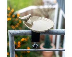 CJ Wildlife Vogeldrinkschaal voor Balkon - Balus - Verstelbaar Vogelbad - Waterschaal voor Buiten - Vorstbestendige Drinkschaal - Duurzaam & Plantbased - Olijfgroen
