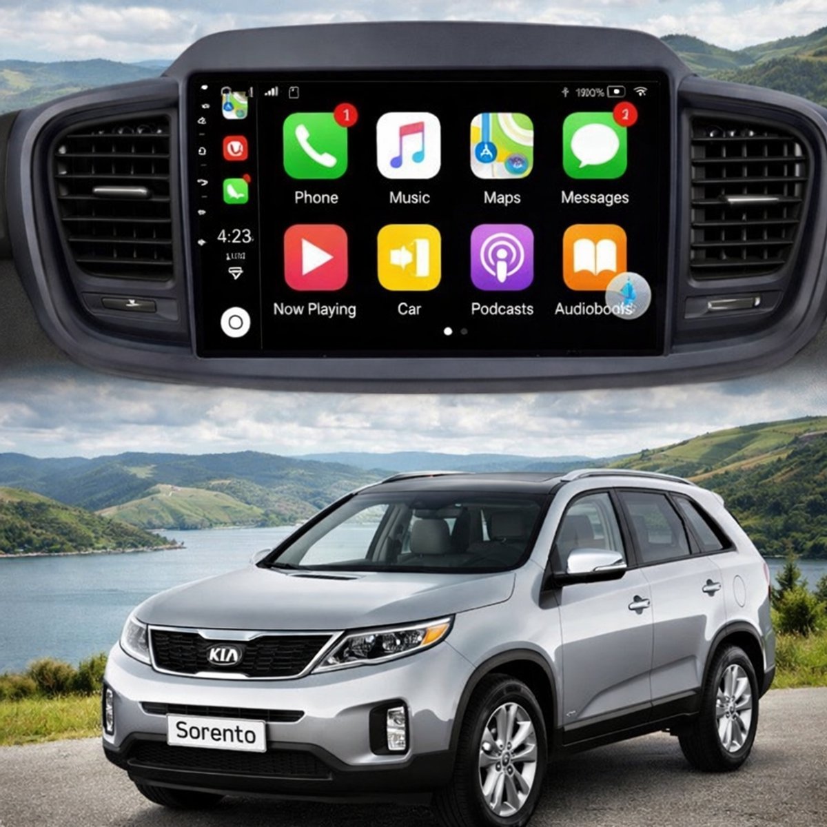 ADIVOX 9 inch T4 geschikt voor Kia Sorento 2014-2017 Android 15 CarPlay/Auto/Wifi/GPS/RDS/DSP/5G/QLED/DAB+