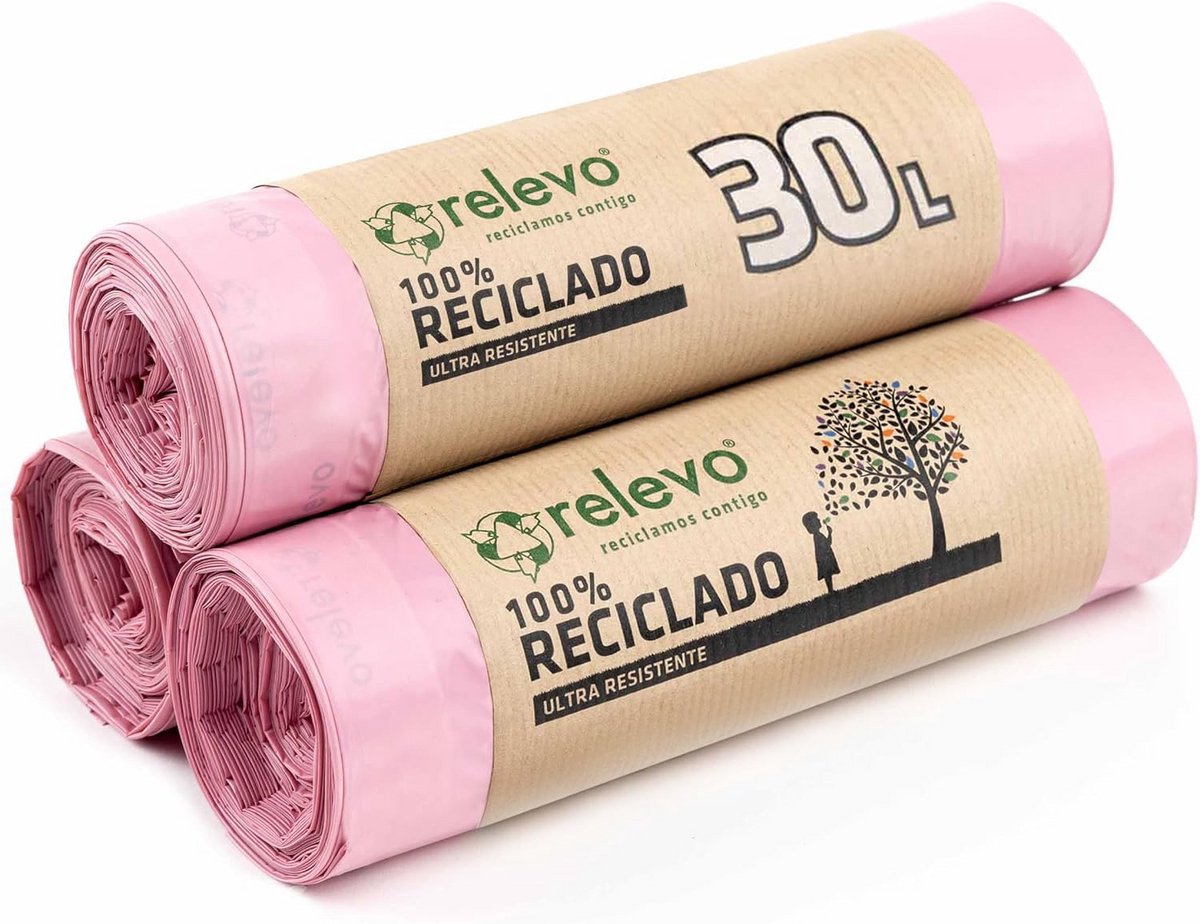 Extra Sterke Geur Vuilniszakken 30 Liter - 45 Stuks - 100% Gerecycled