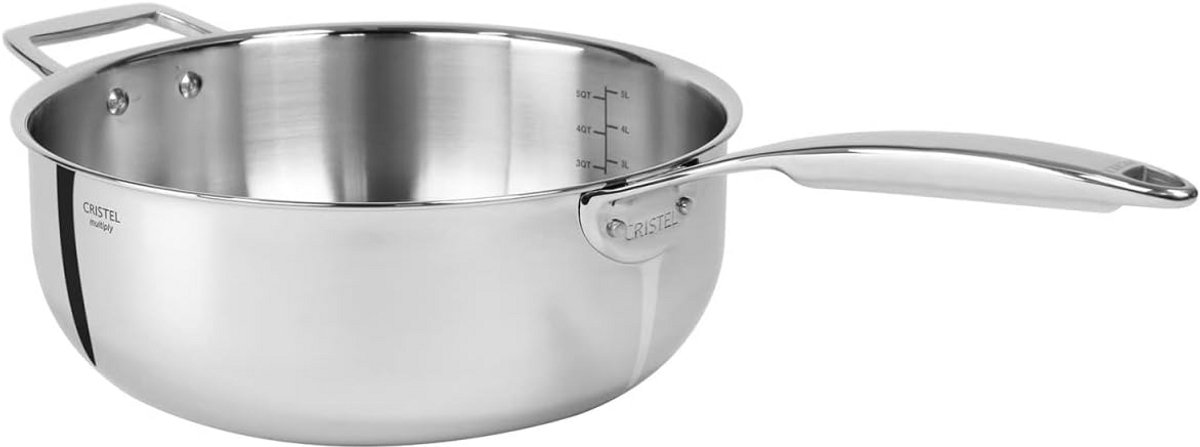 Professionele RVS Steelpan 28 cm - 5 Lagen Bodem voor Optimale Warmteverdeling