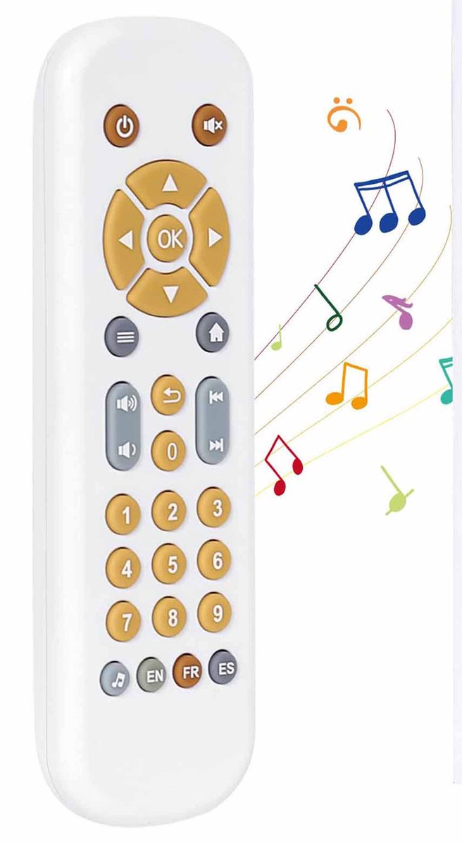 Baby TV Afstandsbediening Speelgoed - Muziekspeelgoed - Lichtjes & Geluiden Interactief Leerspeelgoed - Meer dan 50 Muzikale Geluiden - Perfect Cadeau voor Jongens & Meisjes van 1-2 Jaar - Wit