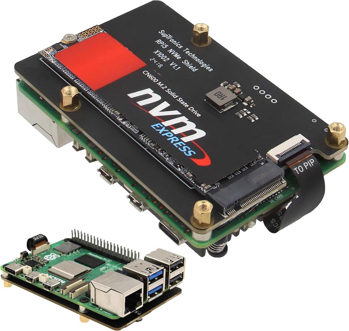M.2 NVMe SSD PCIe uitbreidingsbord voor Raspberry Pi 5