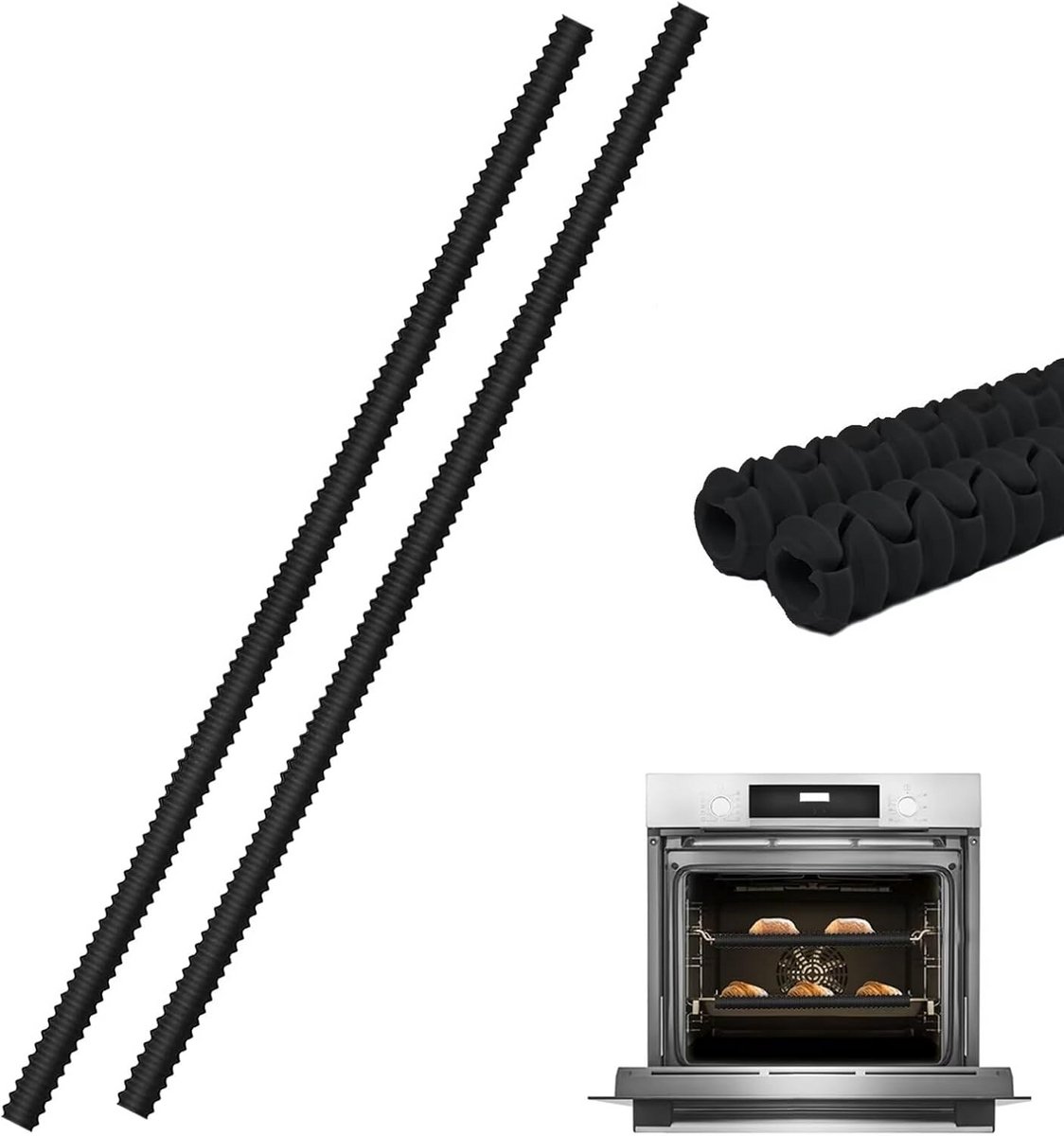 Extra Lange Hittebestendige Siliconen Ovenrekbeschermers (2 stuks) - Voorkomt Brandwonden