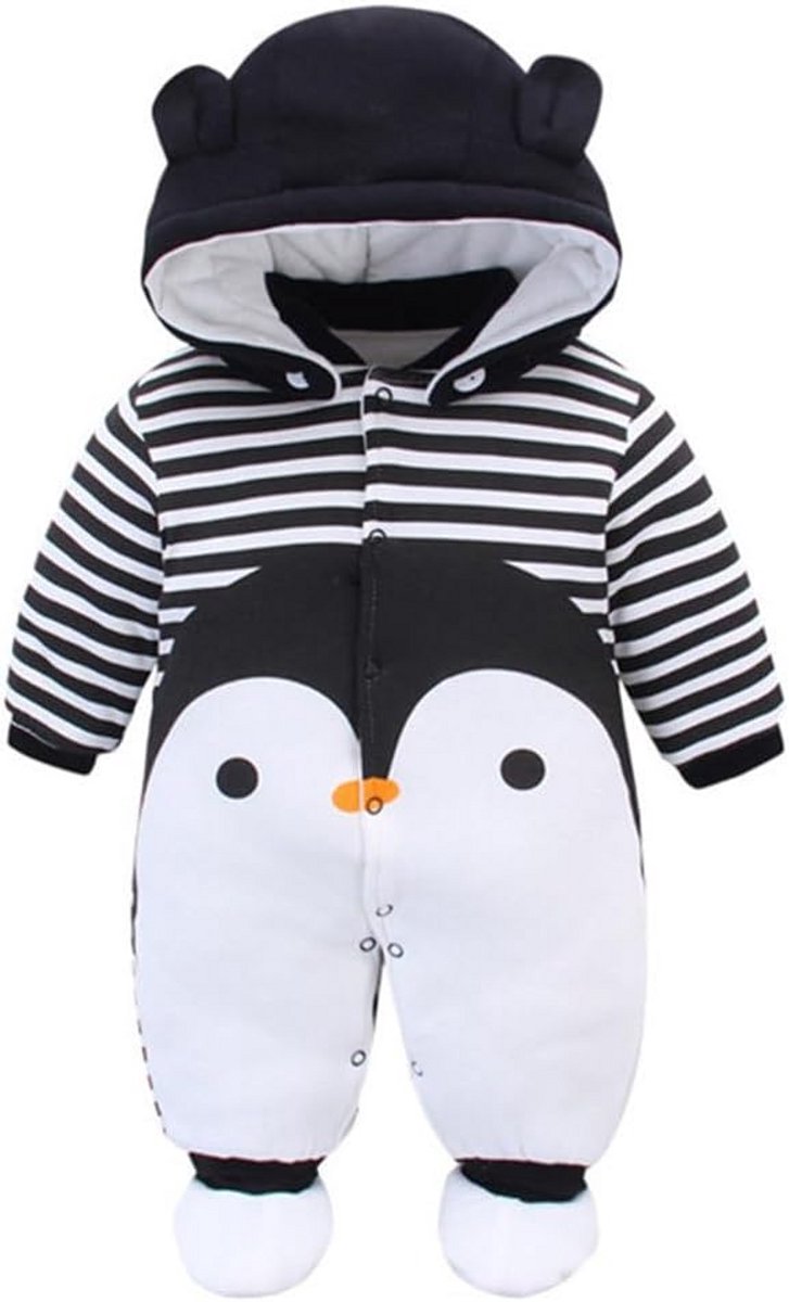 Warme Baby Winter Jumpsuit met Capuchon en Voetjes - Fleece Romper voor Jongens en Meisjes