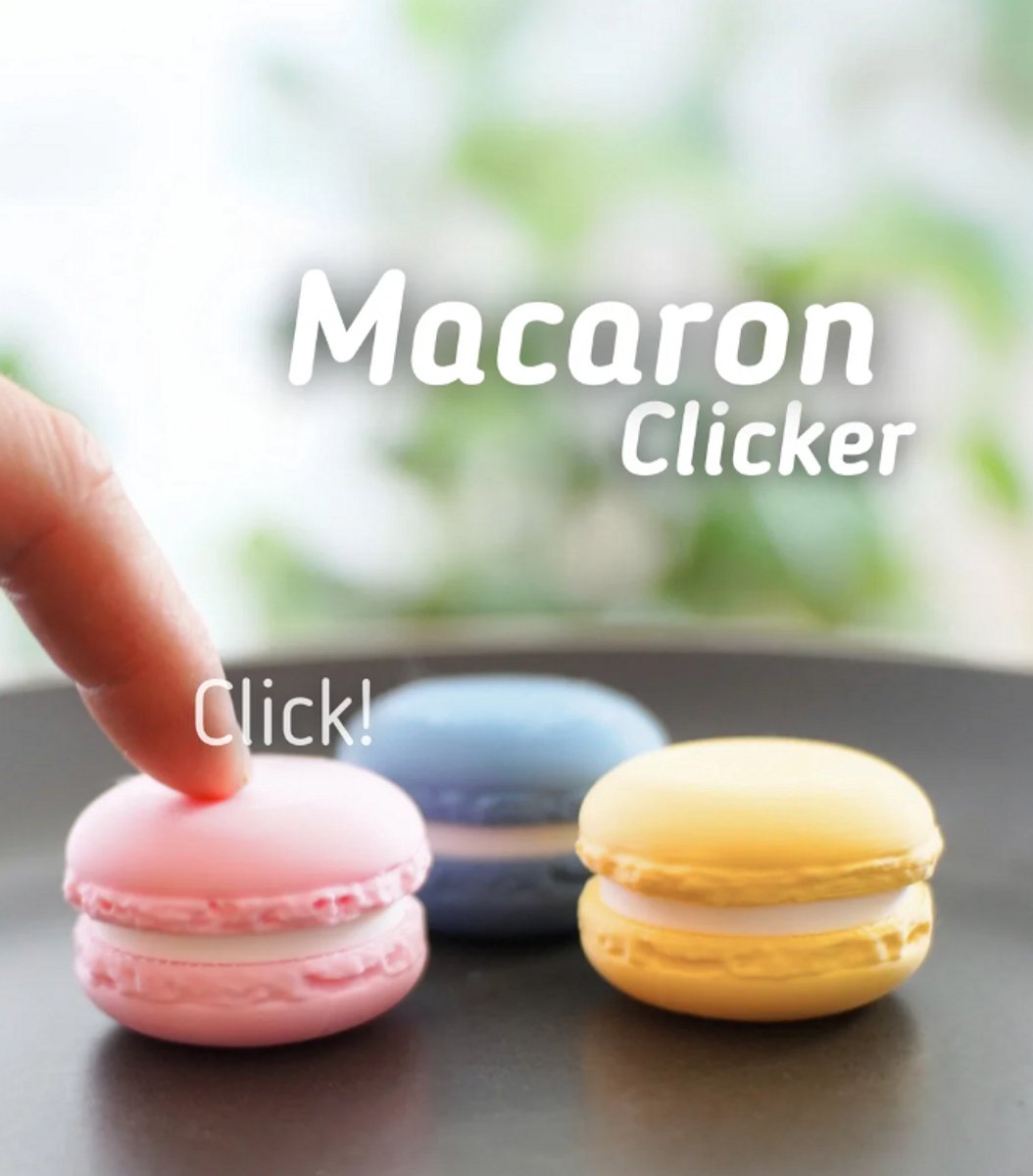Blauwe Macaron Clicker 3D Print - Vera's Arts & Dice - Blue Macaron Clicker 3D Print - Speelgoed - Fidget Toy - Verzamelobject - Clicker - Voedsel - Fidget Clickers - Blauw Wit