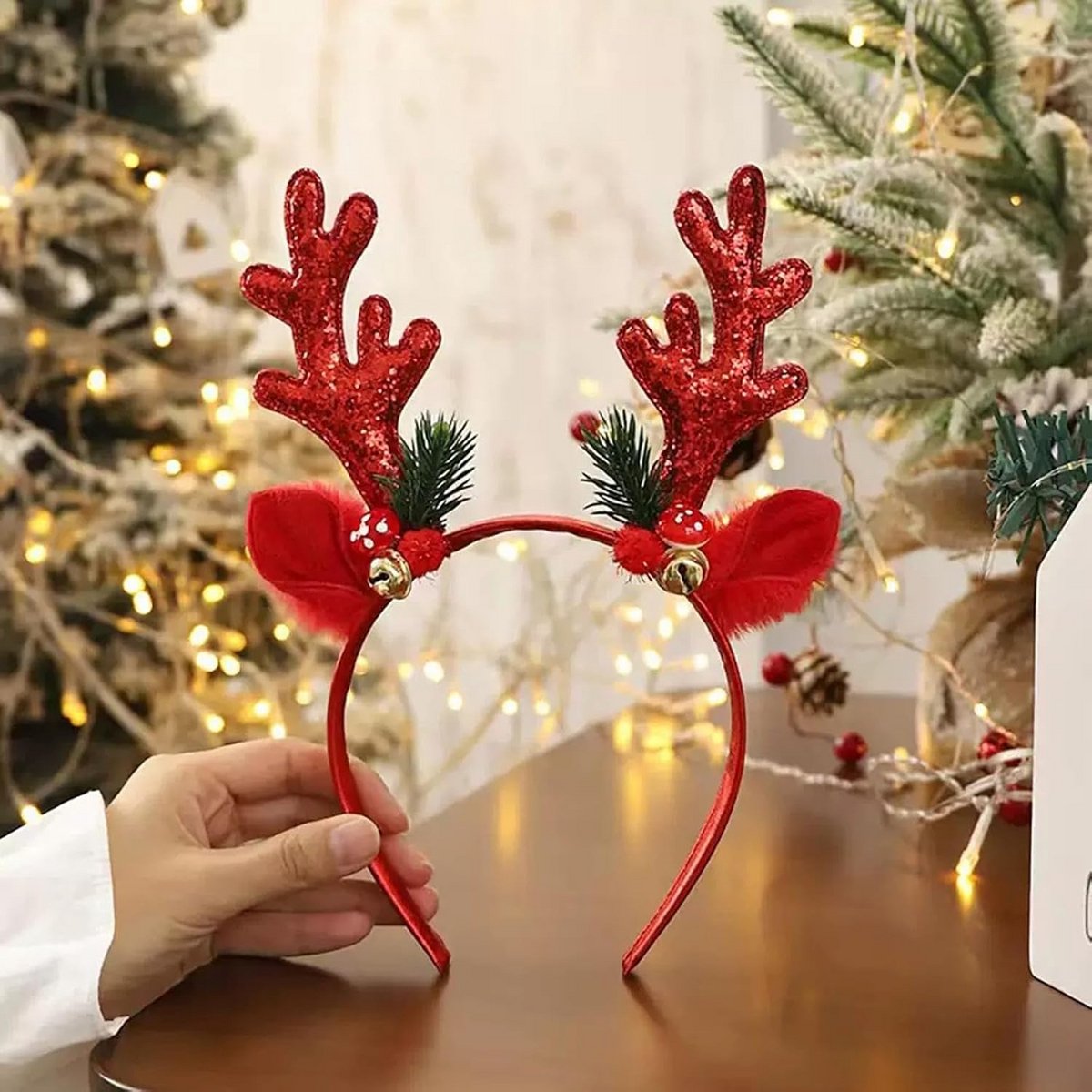 Rendier Gewei Haarband Rood Kerstfeest Accessoire