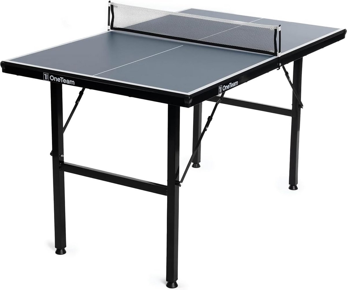 Inklapbare Tafeltennistafel Indoor met Net, Transportwielen en Opslagvakken