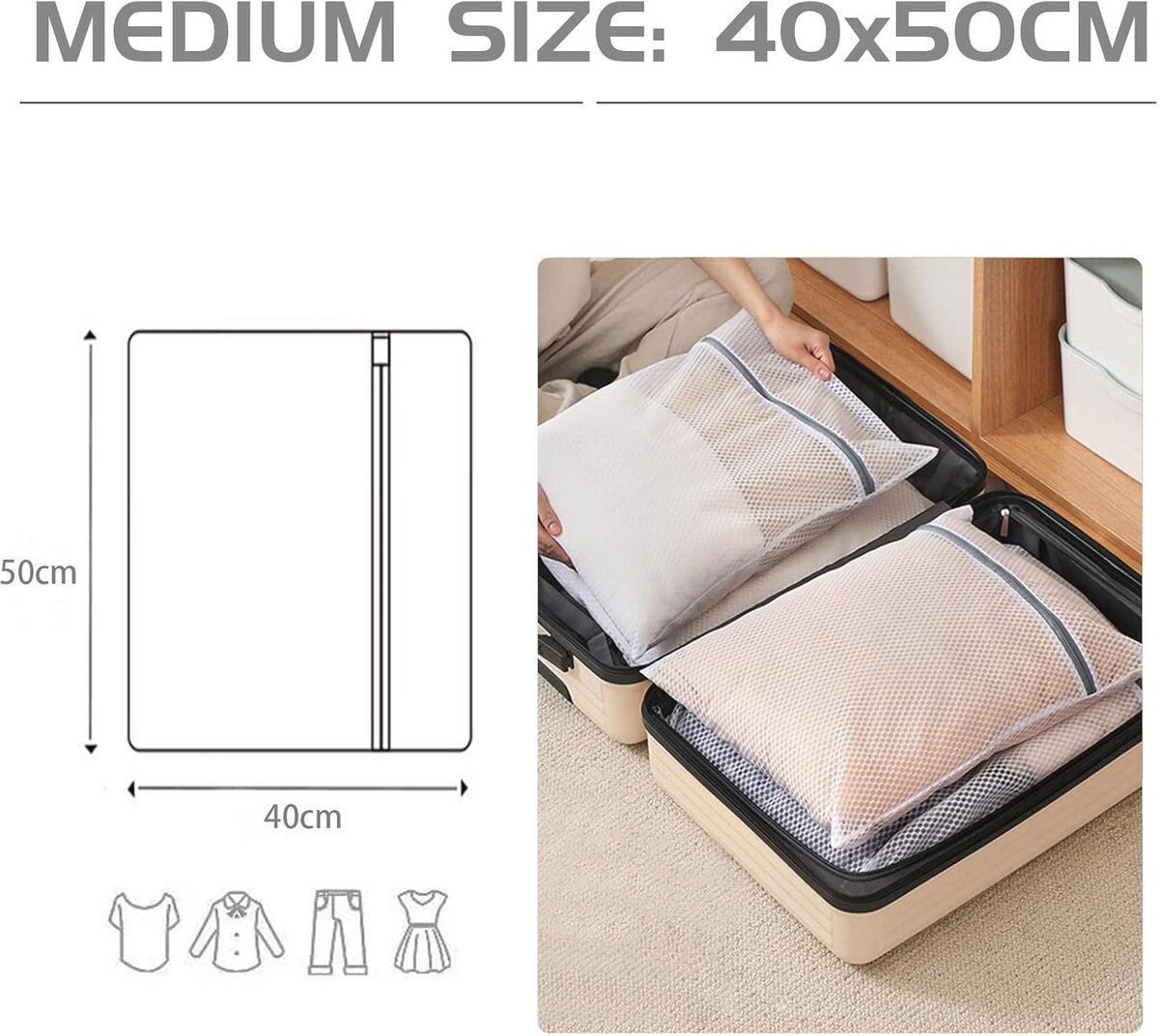 Set van 2 duurzame wasnetten voor wasmachine - ideaal voor delicate kleding