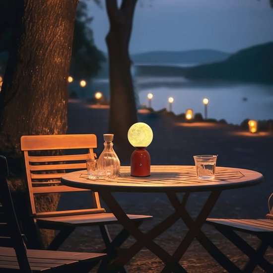 Oplaadbare LED Bedlamp met 3 Kleuren Touchfunctie - Draadloze Tafellamp voor Thuis en Feesten — afbeelding 4