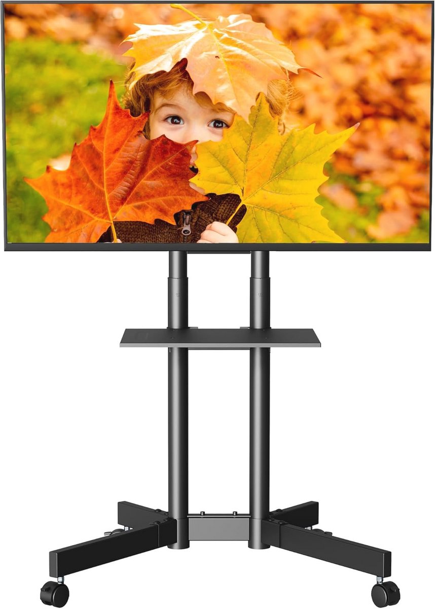 Mobiele TV Stand op Wielen voor 32-85 Inch TV's - Hoogte Verstelbaar en Verplaatsbaar