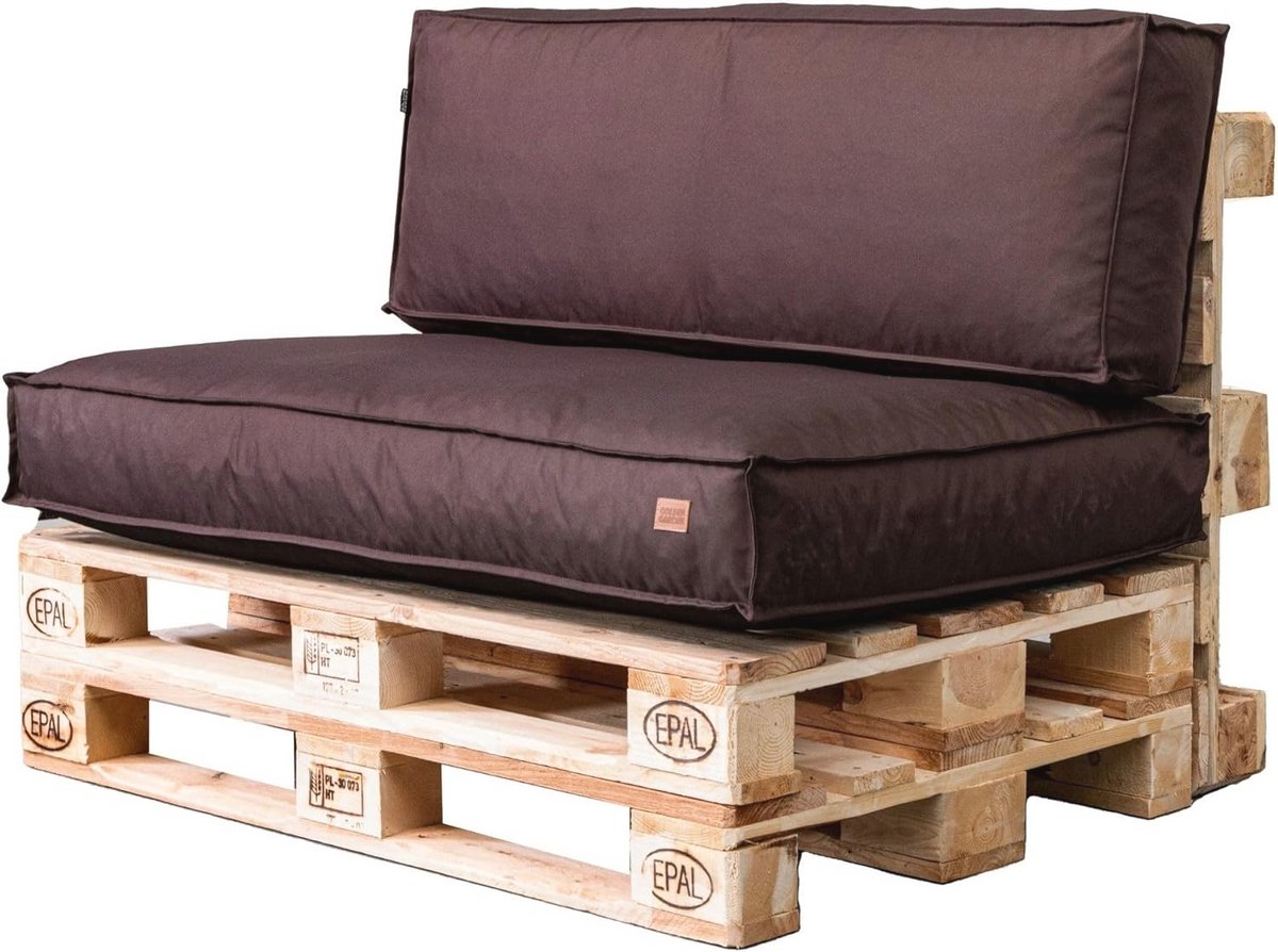Tuinkussen Set voor Palletmeubelen Bruin - Duurzaam en Comfortabel - 120x65x10 Zitkussen en 60x40x10 Rugkussens