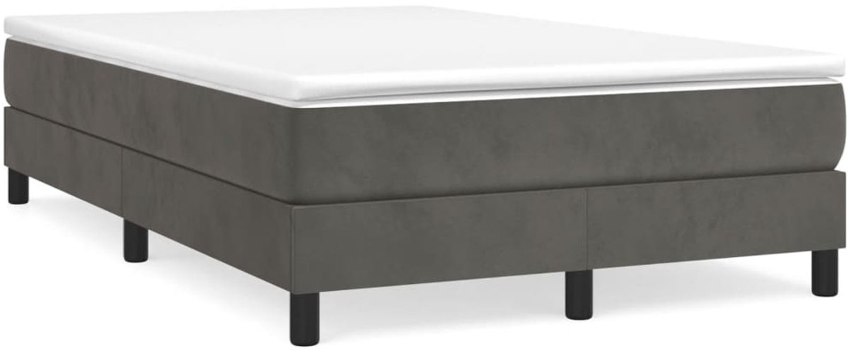Tweepersoonsbed | Dubbelbed | Volwassenenbed | Boxspring met matras fluweel donkergrijs 120x190 cm