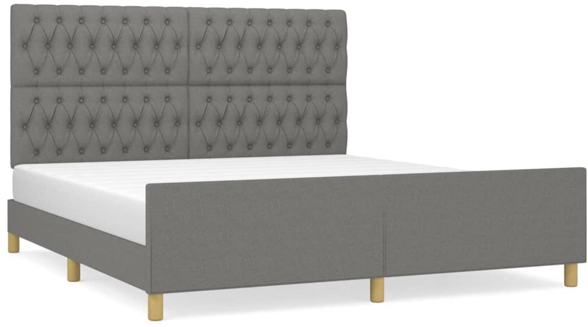 Tweepersoonsbed | Dubbelbed | Volwassenenbed | Bedframe zonder matras stof donkergrijs 180x200 cm