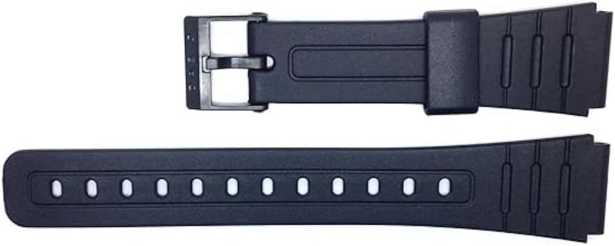 Zwart Hars Horlogebandje 18 mm voor Casio F-91W, F-105W en meer