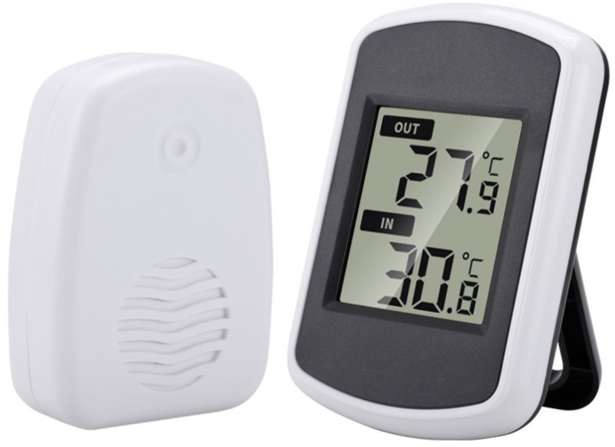 GELLDG Thermometer - Digitale draadloze thermometer - LCD-scherm - Omgevingsmeter - Geschikt voor binnen- en buitentemperatuurmeting