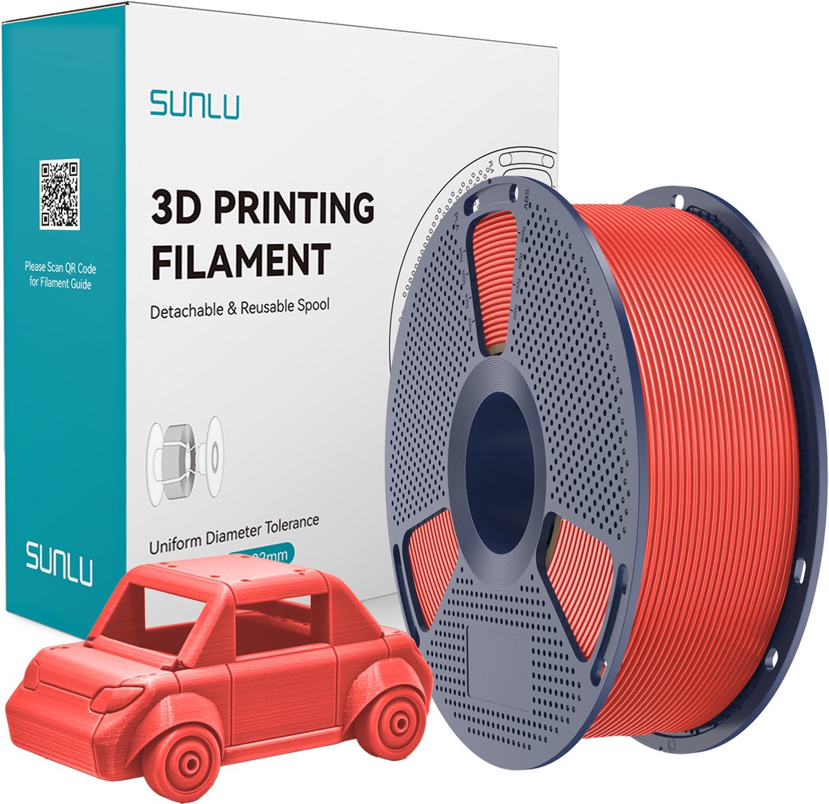 Sunlu PETG 3D Filament 1.75mm 1kg Kersen Rood