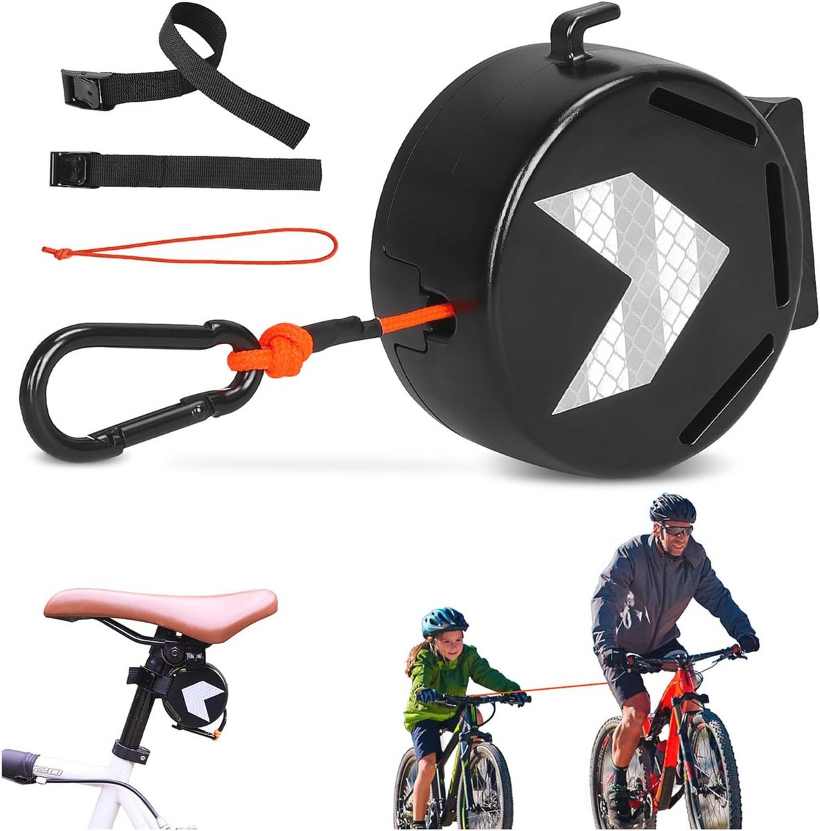 Sleptouw voor kinderen - 2 meter intrekbaar fiets-treksysteem