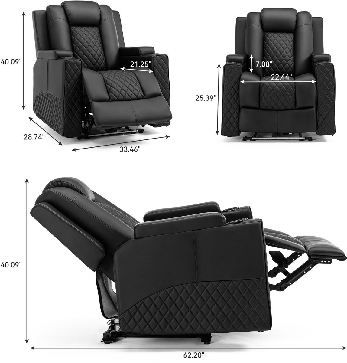 Relaxstoel Elektrische Massagestoel met LED Ligfunctie - afbeelding 2