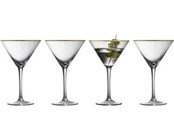 Lyngby Glas Palermo Gold Martini glazen - 400 ml - set van 4 - highball drink- & cocktailglazen