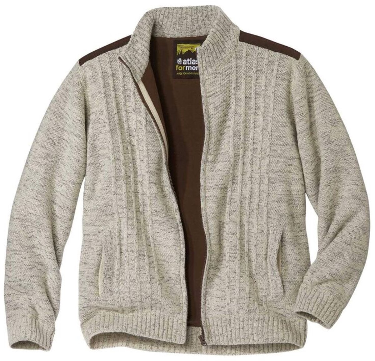 ATLAS FOR MEN - Casual tricotvest met fleecevoering - Heren - Verkrijgbaar in grote maten - 3XL