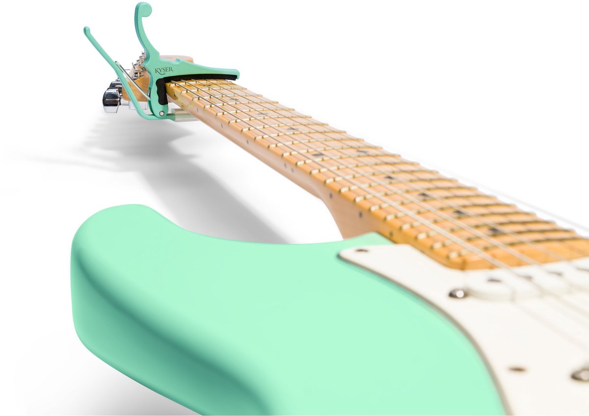 Kyser x Fender Quick-Change Electric Capo Surf Green capo voor elektrische gitaar