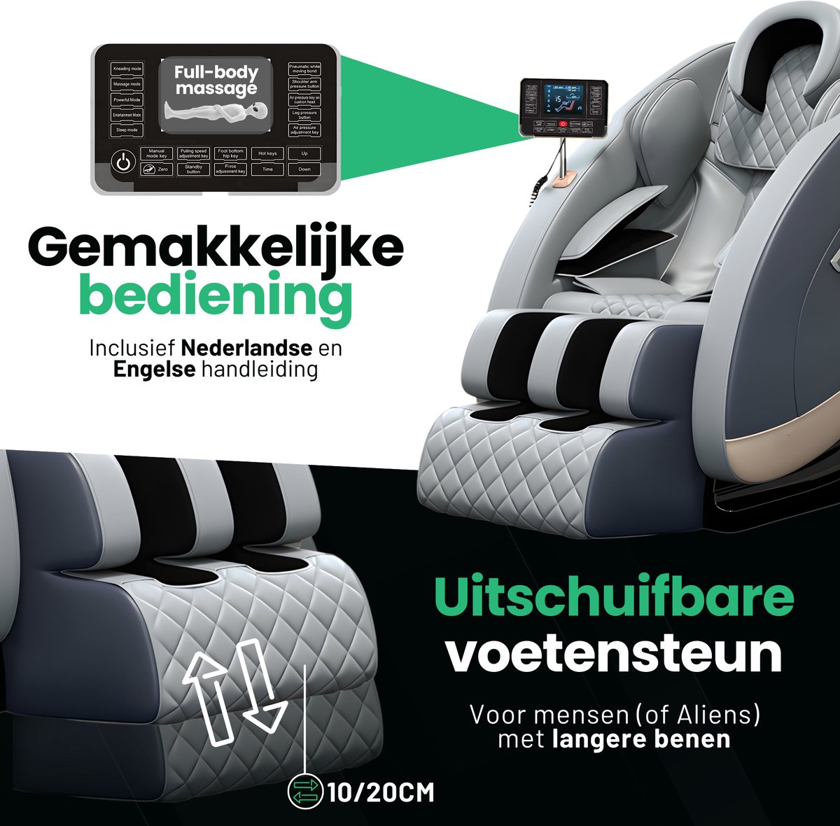 AlienComfort NEBULA Massagestoel met 20 AI Massage - afbeelding 3