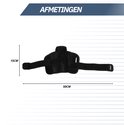 Zwarte duimbrace met afmetingen 15 cm (breedte) en 50 cm (lengte).