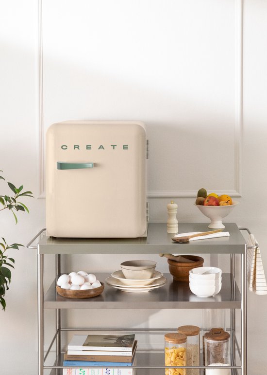 CREATE - Koelkast in retrostijl - Zand - Handvat Sage - FRIDGE RETRO 48L van create — afbeelding 5