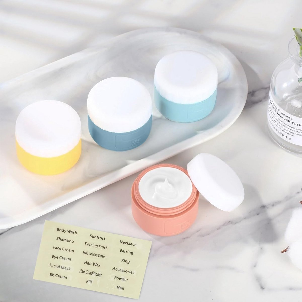 Lege reiscosmeticapotjes - 4 stuks navulbare siliconen crèmepotjes 50 ml