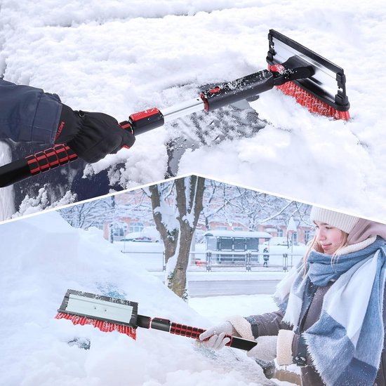 AUPROTEC Car snow brush with ice scraper 2-in-1 with
