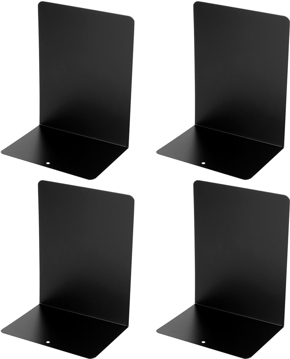 IMPERATORIS® Boekensteun/Boekenstandaard - Boekenhouder/Boekhouder/Boekensteunen - 4 stuks - zwart