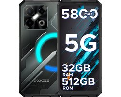 DOOGEE Blade GT Pro 5G - Outdoortelefoon - Outdoor smartphone - 32 GB RAM +512 GB ROM/2TB TF - Dimension 7025 - 6,72 inth FHD 120 Hz - LED lichteffecten - 100MP AI-camera/32 MP - 5800 mAh/18W - Vingerafdruk- Face ID - NFC - Zwart
