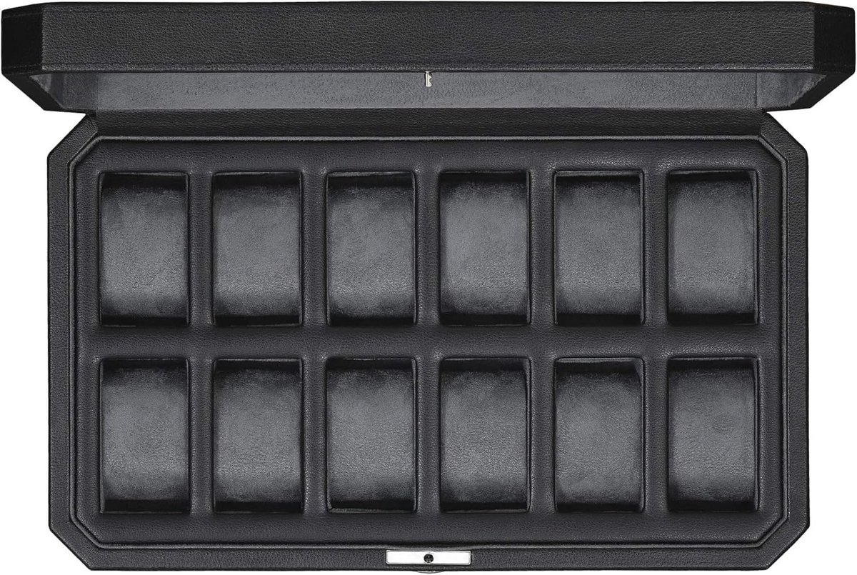 Luxe Leren Horlogedoos voor Mannen - 12 Slots Organizer met Microsuede Voering en Slot